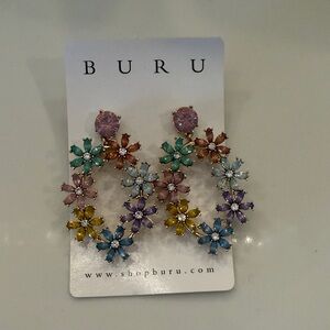 BURU Colorful Floral Hoop Earrings